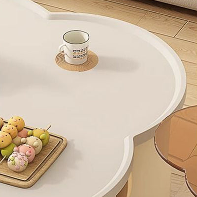 Mesa de café redonda de madera maciza minimalista moderna para sala de estar 