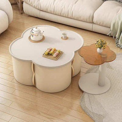 Mesa de café redonda de madera maciza minimalista moderna para sala de estar 