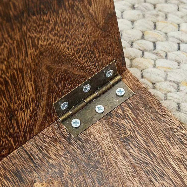 Traditioneller japanischer rechteckiger Couchtisch aus massivem Holz mit 1 Regal für das Wohnzimmer 