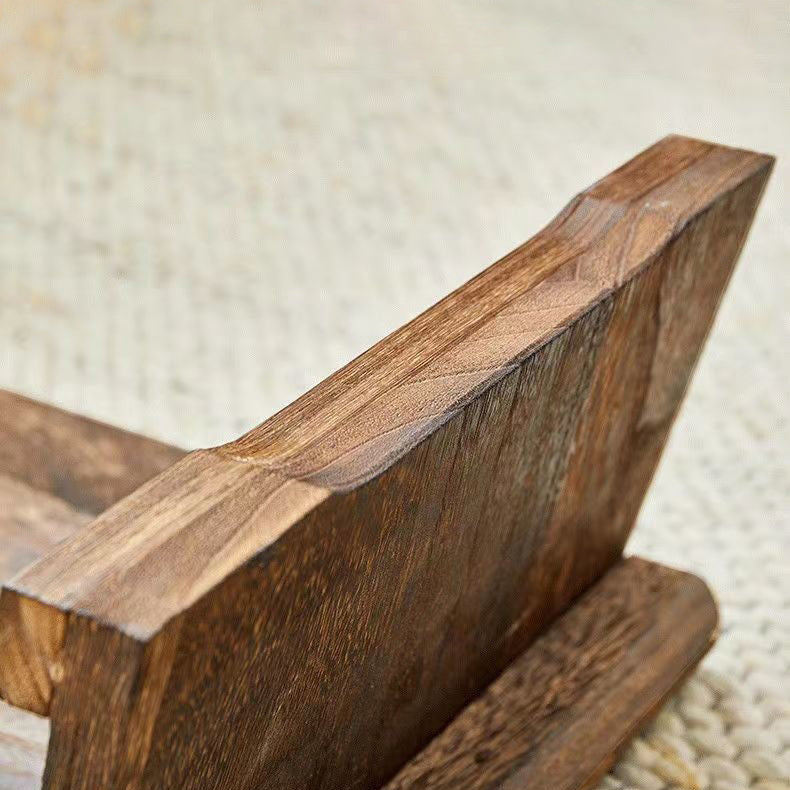 Mesa de café rectangular de madera maciza japonesa tradicional de 1 estante para sala de estar 