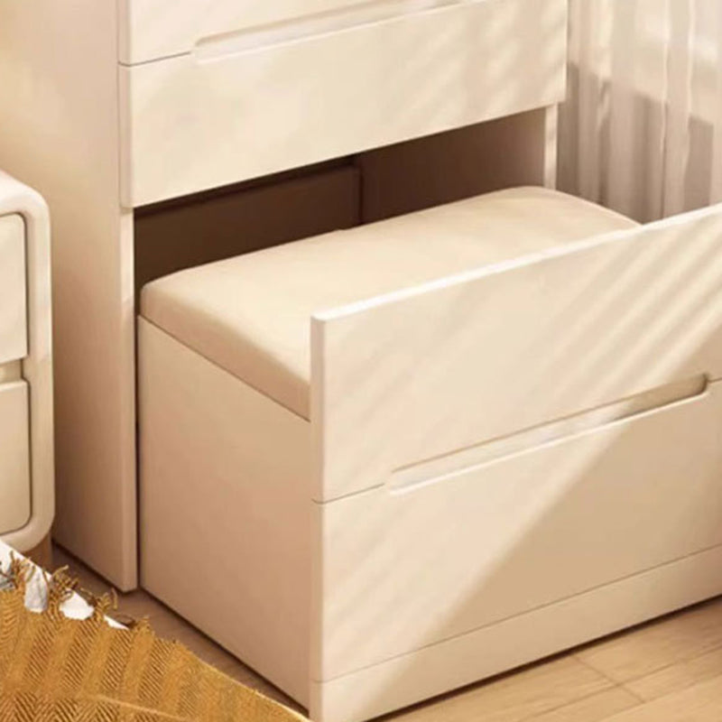 Modern Minimalist Rectangular Rubberwood Plywood Glass Makeup Vanity 3-Drawer For Bedroom