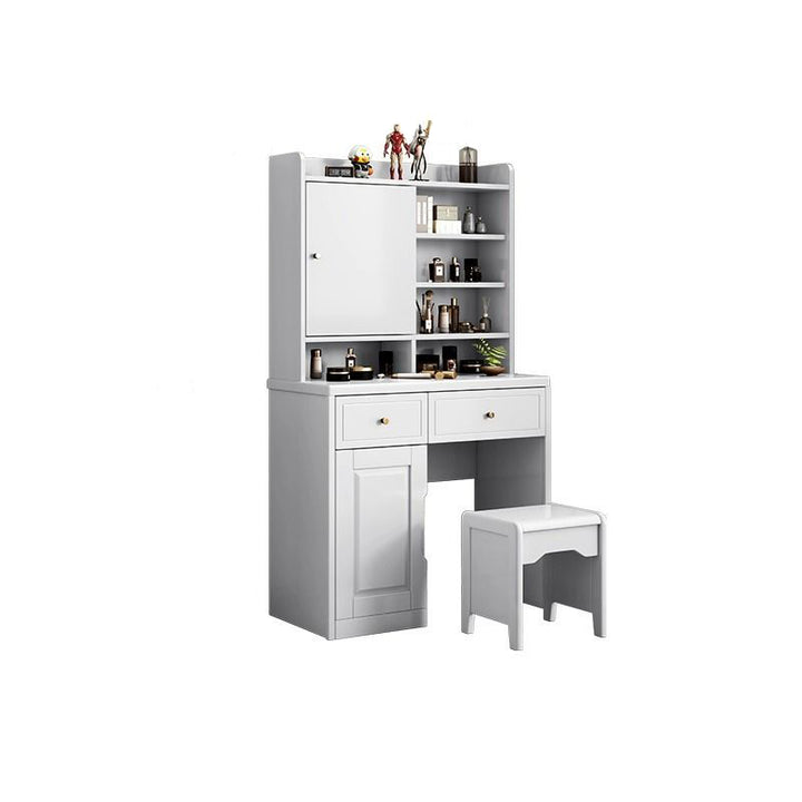 Traditional Chinese Rectangular Plywood Hardware Rubberwood Makeup Vanity 1-Drawer For Bedroom