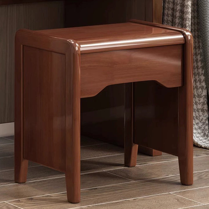 Traditional Chinese Rectangular Plywood Hardware Rubberwood Makeup Vanity 1-Drawer For Bedroom
