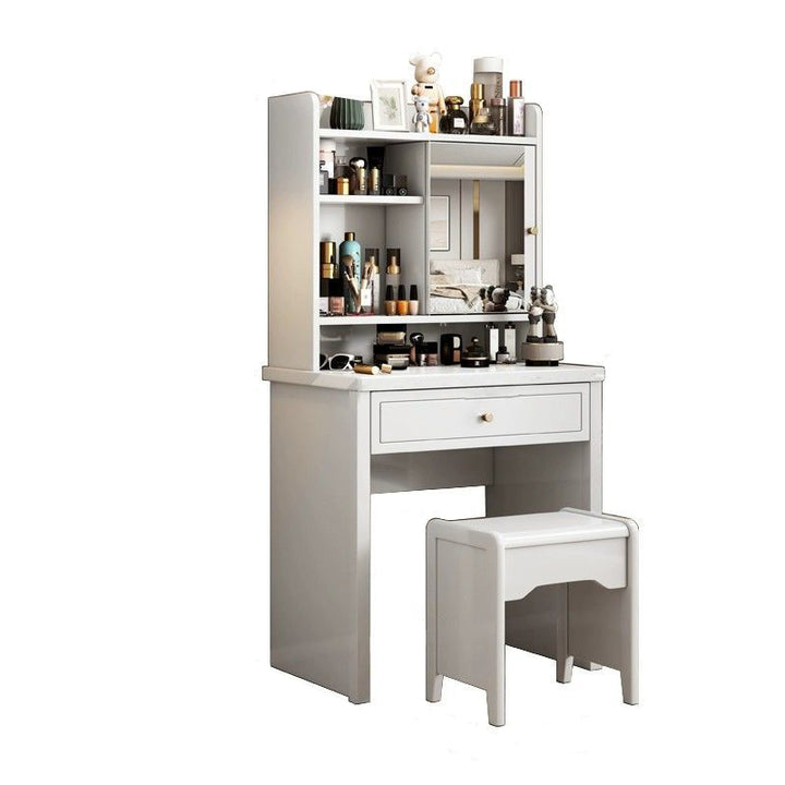 Traditional Chinese Rectangular Plywood Hardware Rubberwood Makeup Vanity 1-Drawer For Bedroom