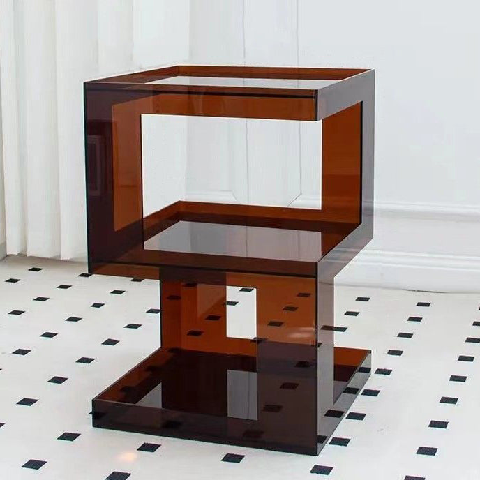 Modern Minimalist Square Acrylic Side Table 3-Tier For Living Room