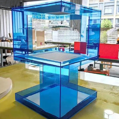 Modern Minimalist Square Acrylic Side Table 3-Tier For Living Room
