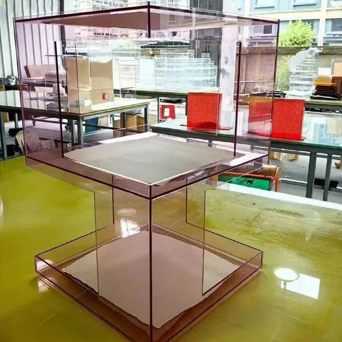 Modern Minimalist Square Acrylic Side Table 3-Tier For Living Room
