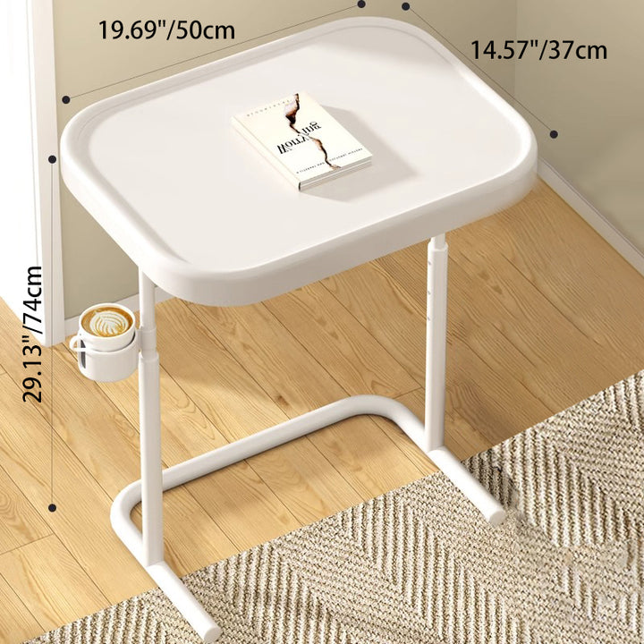 Modern Minimalist Rectangular MDF Iron Carbon Steel Side Table Removable For Living Room