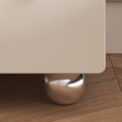 Modern Minimalist Rectangular Solid Wood High Density Panel Stainless Steel Nightstand 2-Drawer For Bedroom