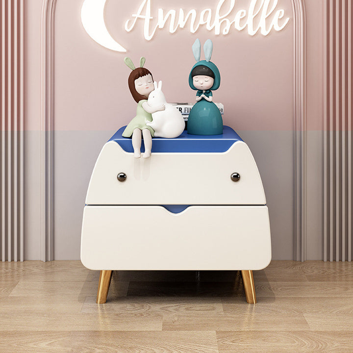 Table de nuit en bois massif et acier au carbone avec cuir microfibre pour chambre d&