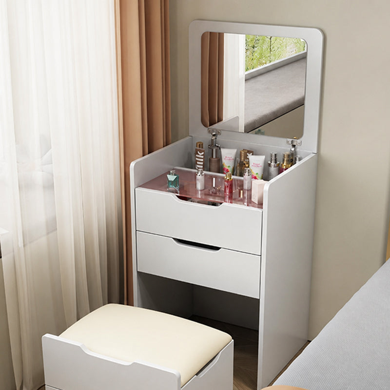 Modern Minimalist Rectangular Glass Solid Wood Makeup Vanity 3-Drawer For Bedroom