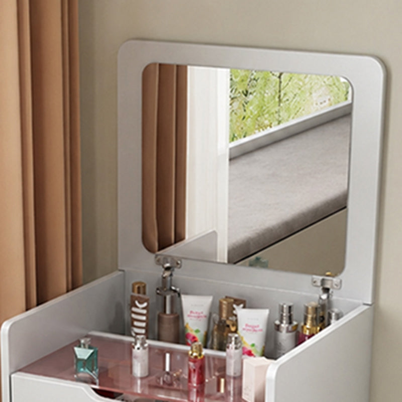 Modern Minimalist Rectangular Glass Solid Wood Makeup Vanity 3-Drawer For Bedroom
