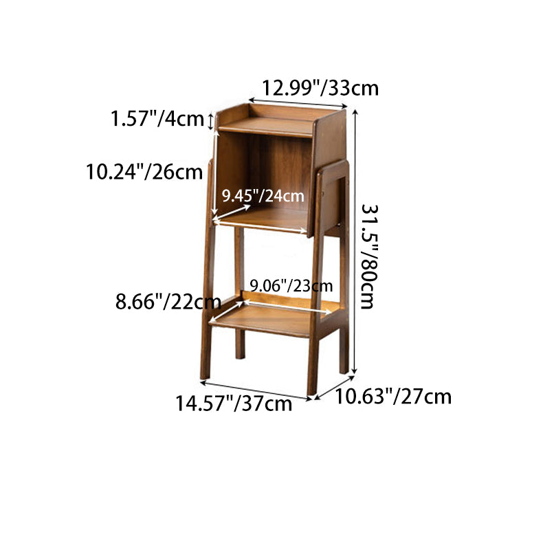 Traditional Japanese Square Bamboo Bookshelves 3/4/5 Tier For Living Room