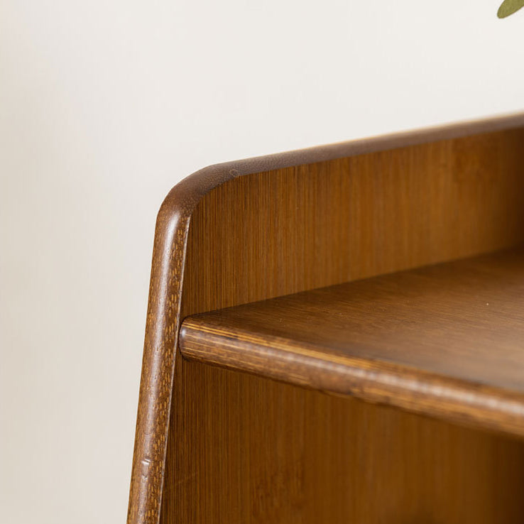 Traditional Japanese Square Bamboo Bookshelves 3/4/5 Tier For Living Room