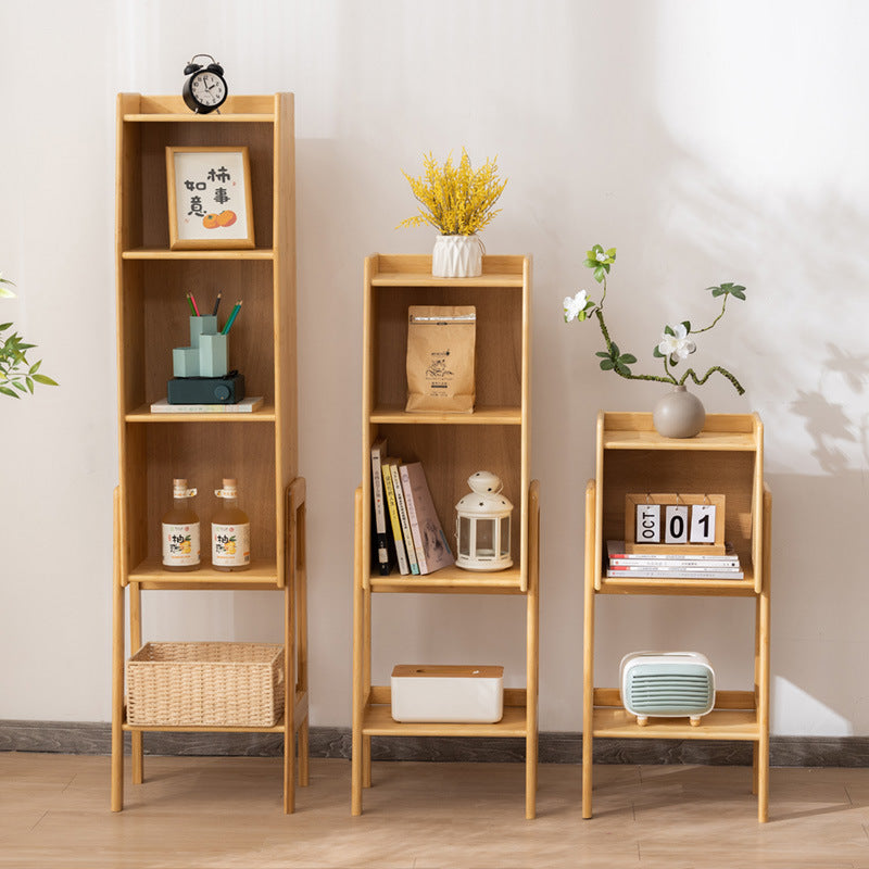 Traditional Japanese Square Bamboo Bookshelves 3/4/5 Tier For Living Room