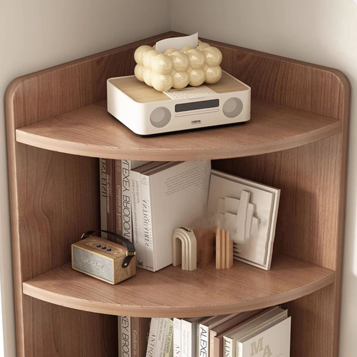 Étagères à livres en bois massif triangulaires créatives contemporaines à 4 étagères pour chambre 
