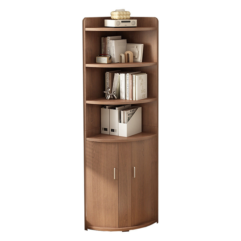 Contemporary Creative Triangle Solid Wood Bookshelves 4-Shelf For Bedroom