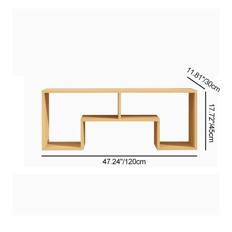 Soporte de TV rectangular minimalista moderno de 2 niveles para sala de estar 