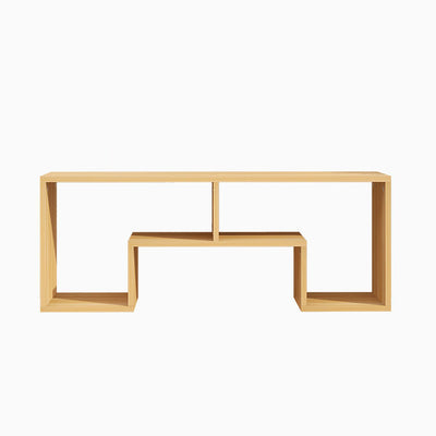 Soporte de TV rectangular minimalista moderno de 2 niveles para sala de estar 