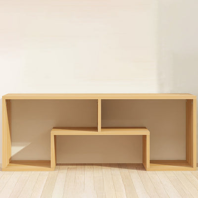 Soporte de TV rectangular minimalista moderno de 2 niveles para sala de estar 