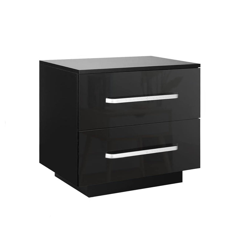 Modern Minimalist Rectangular Plate Iron Nightstand 2-Drawer For Bedroom
