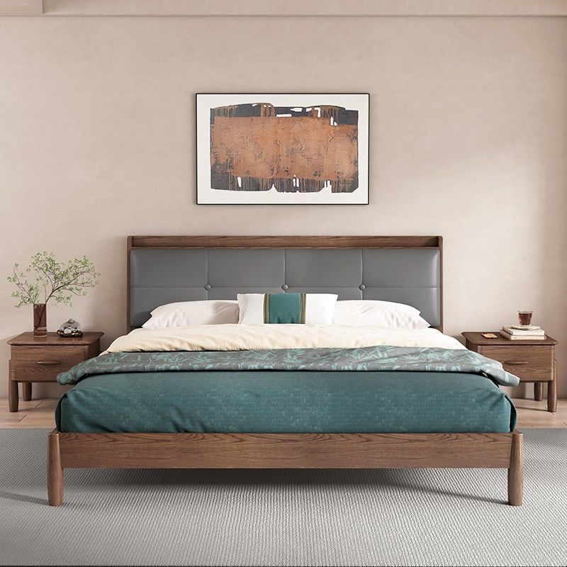 Modern Mid-Century Rectangular Tabletop Ash Wood Nightstand 1-Drawer For Bedroom