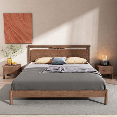 Modern Mid-Century Rectangular Tabletop Ash Wood Nightstand 1-Drawer For Bedroom