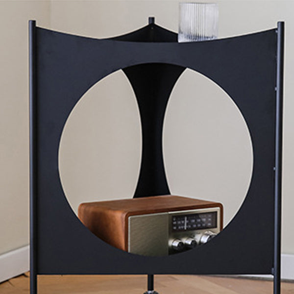 Modern Mid-Century Triangle Tabletop Iron Side Table 2-Tier For Living Room