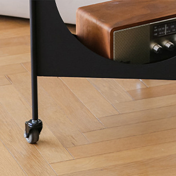 Modern Mid-Century Triangle Tabletop Iron Side Table 2-Tier For Living Room