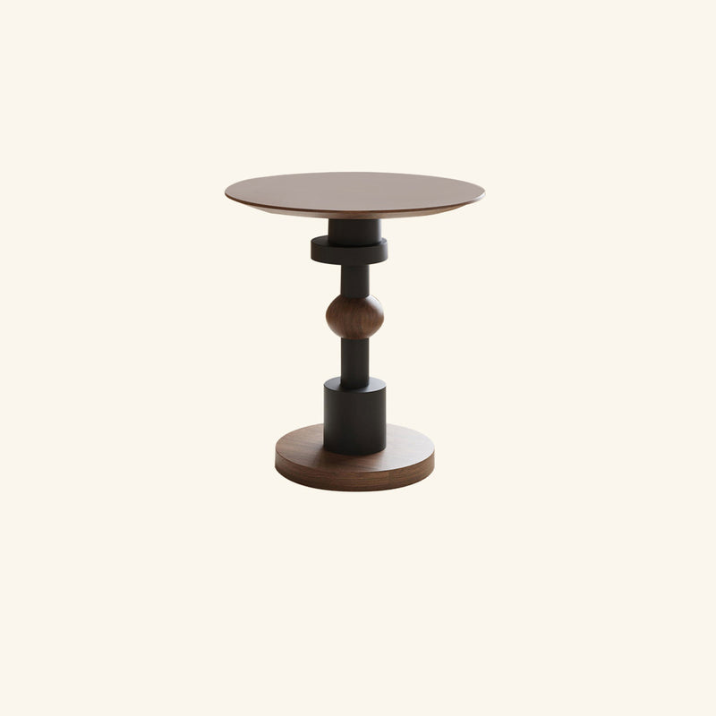 Modern Mid-Century Round Table Walnut Wood Side Table For Living Room