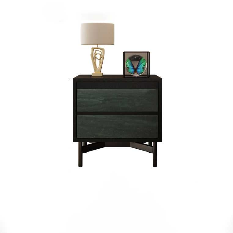 Moderner Shabby-Chic-Nachttisch mit abnehmbarer rechteckiger Tischplatte aus Sperrholz, Beschlägen und Holzfurnier, 2 Schubladen, für das Schlafzimmer 