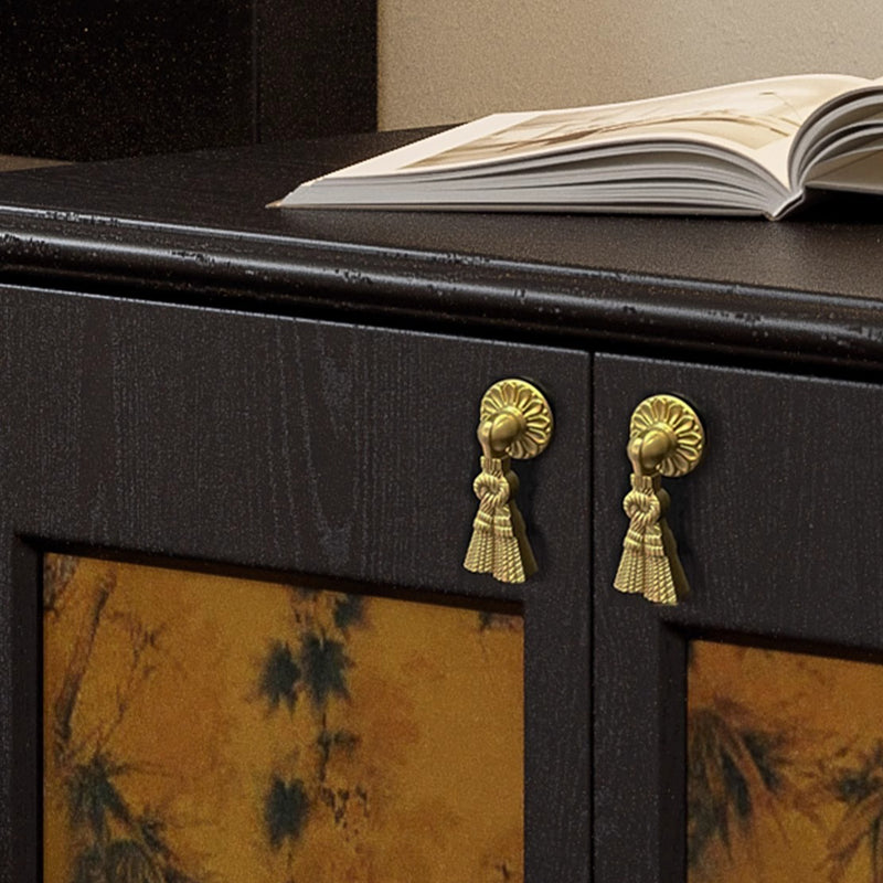 Modern Mid-Century Rectangular Tabletop Silk Solid Wood Nightstand 1-Cabinet For Living Room