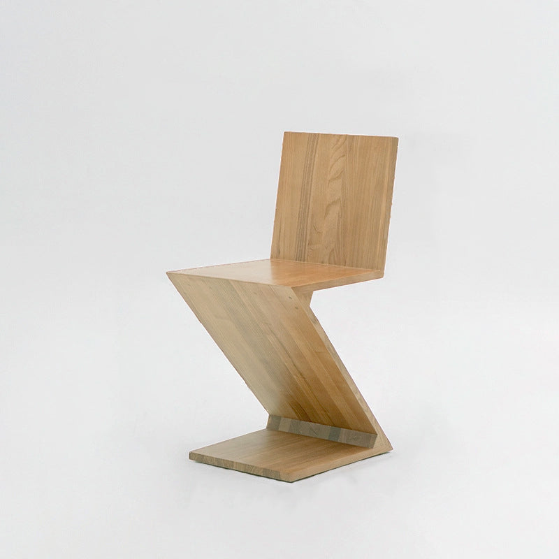 Contemporary Scandinavian Z-shaped Solid Wood Dining Chair Backrest For Living Room