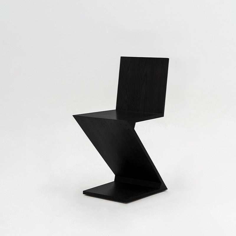 Contemporary Scandinavian Z-shaped Solid Wood Dining Chair Backrest For Living Room