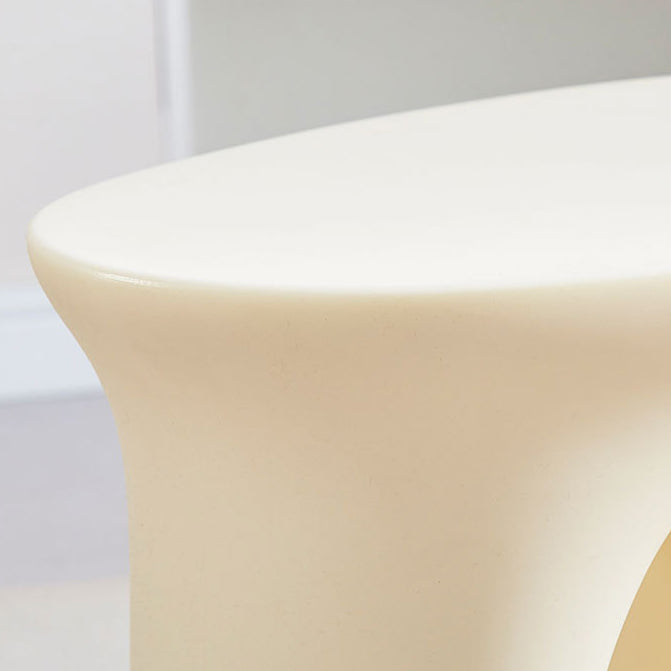 Contemporary Art Deco Hollow Design Oval Tabletop Plastic End Table For Living Room