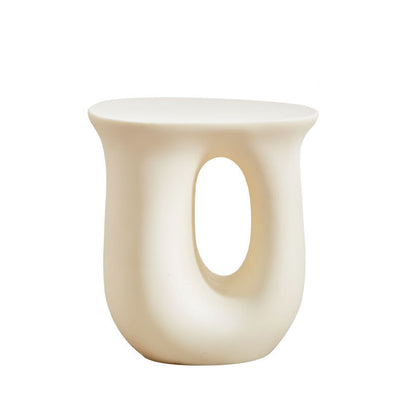 Contemporary Art Deco Hollow Design Oval Tabletop Plastic End Table For Living Room