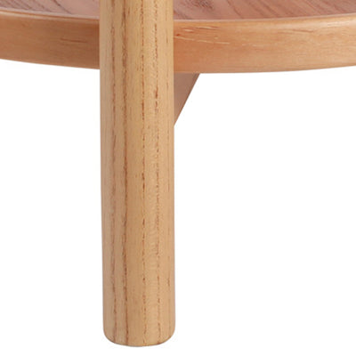 Table basse ronde japonaise traditionnelle en MDF et bois de frêne à 2 niveaux pour salon 