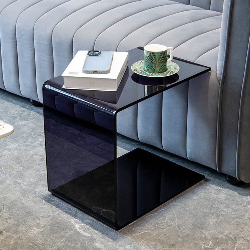 Mesa Auxiliar Acrílica Rectangular Minimalista Moderna de 2 Niveles para Sala de Estar 