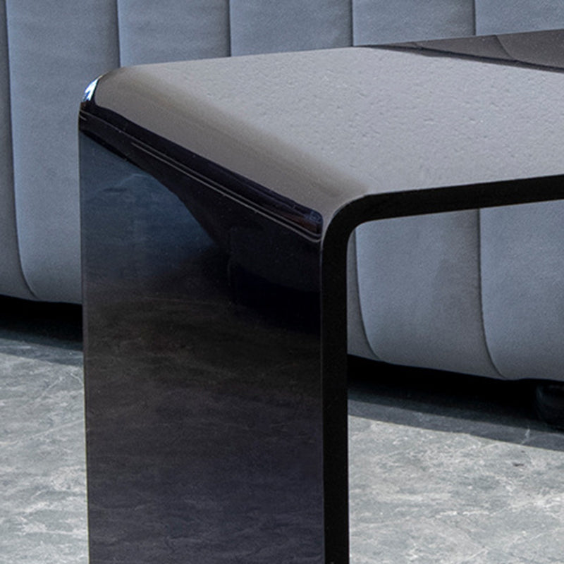 Mesa Auxiliar Acrílica Rectangular Minimalista Moderna de 2 Niveles para Sala de Estar 