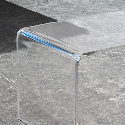 Mesa Auxiliar Acrílica Rectangular Minimalista Moderna de 2 Niveles para Sala de Estar 