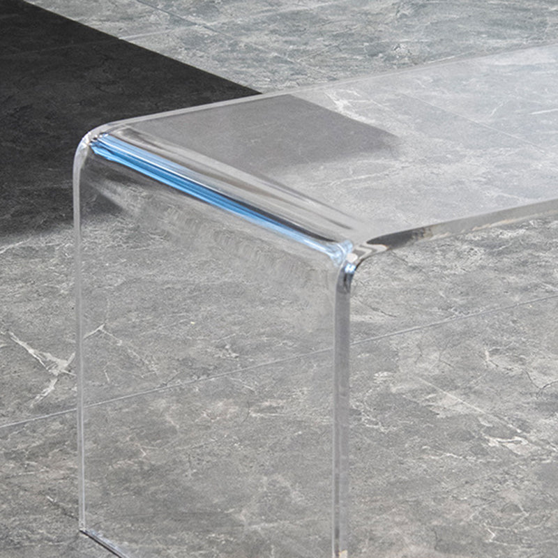 Mesa Auxiliar Acrílica Rectangular Minimalista Moderna de 2 Niveles para Sala de Estar 