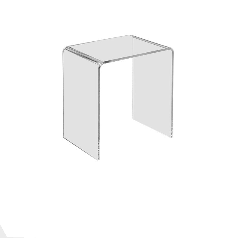 Mesa Auxiliar Acrílica Rectangular Minimalista Moderna de 2 Niveles para Sala de Estar 
