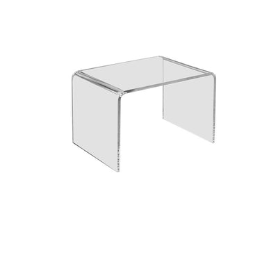 Mesa Auxiliar Acrílica Rectangular Minimalista Moderna de 2 Niveles para Sala de Estar 