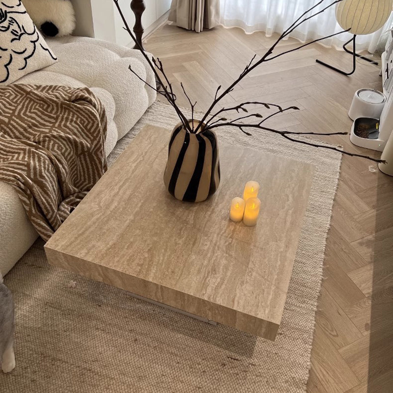 Moderner minimalistischer quadratischer &amp; rechteckiger Felsplatten-Acryl-Couchtisch 1-stufig für das Wohnzimmer 