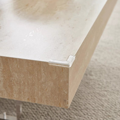 Table basse acrylique moderne minimaliste en dalles de roche carrées et rectangulaires 1 niveau pour salon 