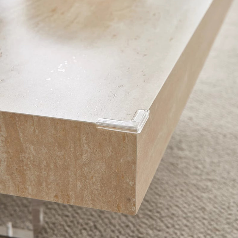 Table basse acrylique moderne minimaliste en dalles de roche carrées et rectangulaires 1 niveau pour salon 