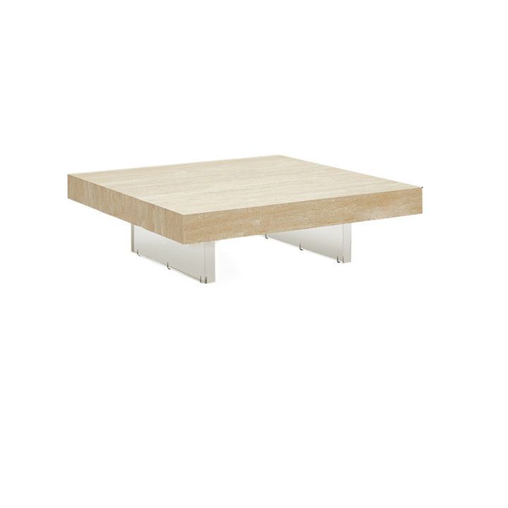 Moderner minimalistischer quadratischer &amp; rechteckiger Felsplatten-Acryl-Couchtisch 1-stufig für das Wohnzimmer 
