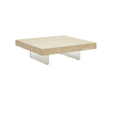 Table basse acrylique moderne minimaliste en dalles de roche carrées et rectangulaires 1 niveau pour salon 