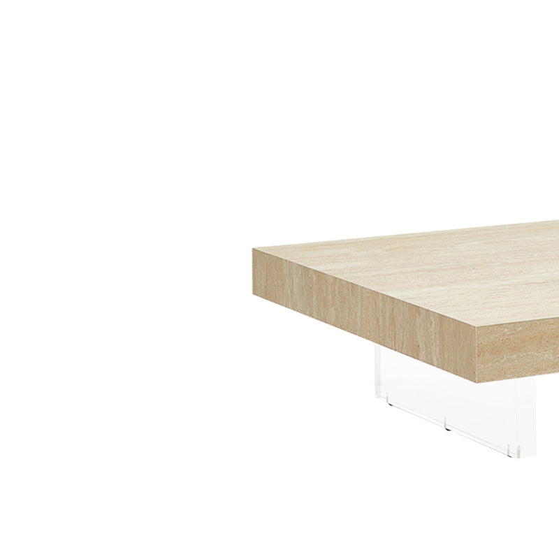 Table basse acrylique moderne minimaliste en dalles de roche carrées et rectangulaires 1 niveau pour salon 