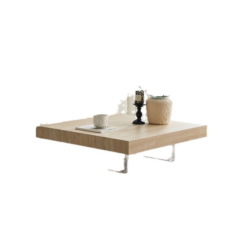 Table basse acrylique moderne minimaliste en dalles de roche carrées et rectangulaires 1 niveau pour salon 